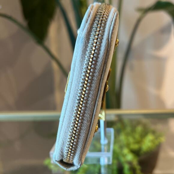 PRADA Continental Floral Appliqué Saffiano Leather Wallet - Picture 4 of 14